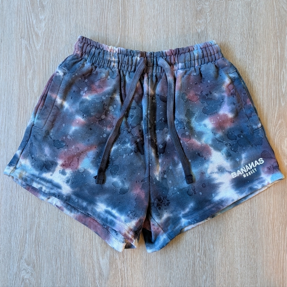 Bananas Monkey Shorts Women's Medium Tie Dye NWOT